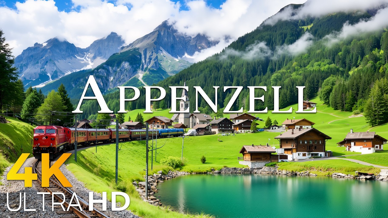 Appenzell 4K 🇨🇭 Colorful Swiss Village & Peaceful Alpine Landscapes UHD