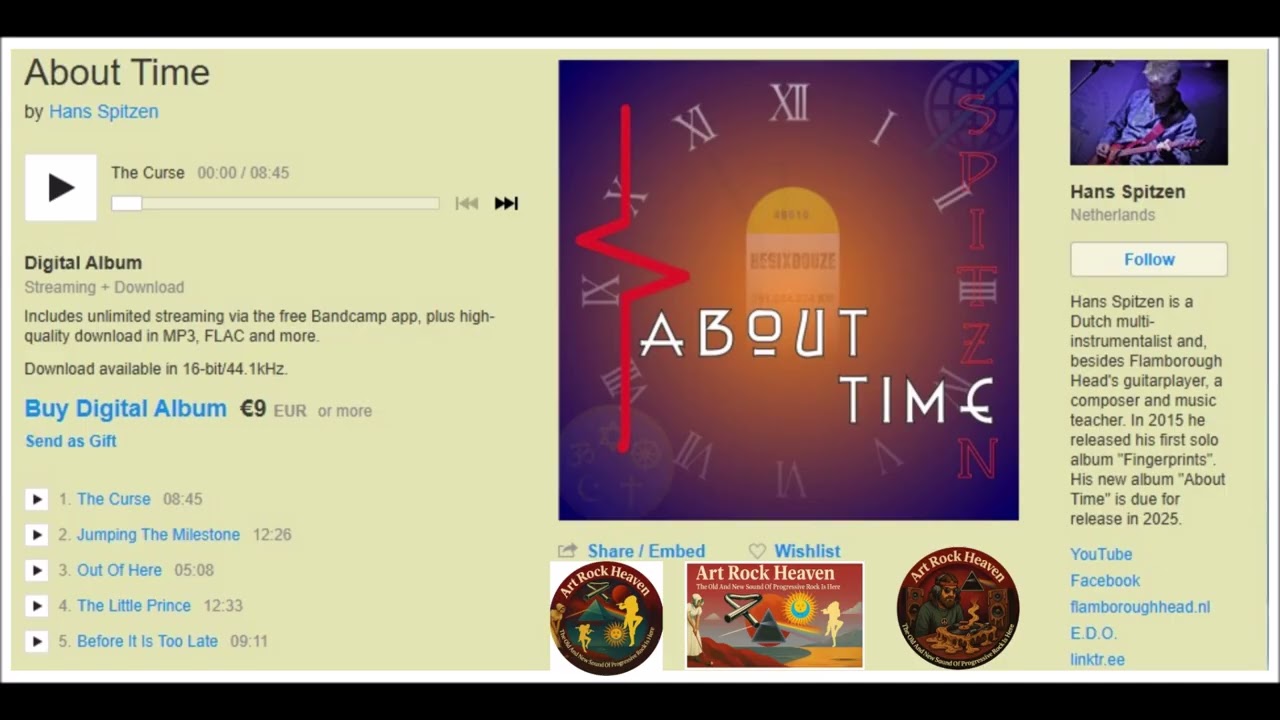 Hans Spitzen(Netherlands)-About Time(2025)-The Curse, (Progressive rock, Neo-prog).