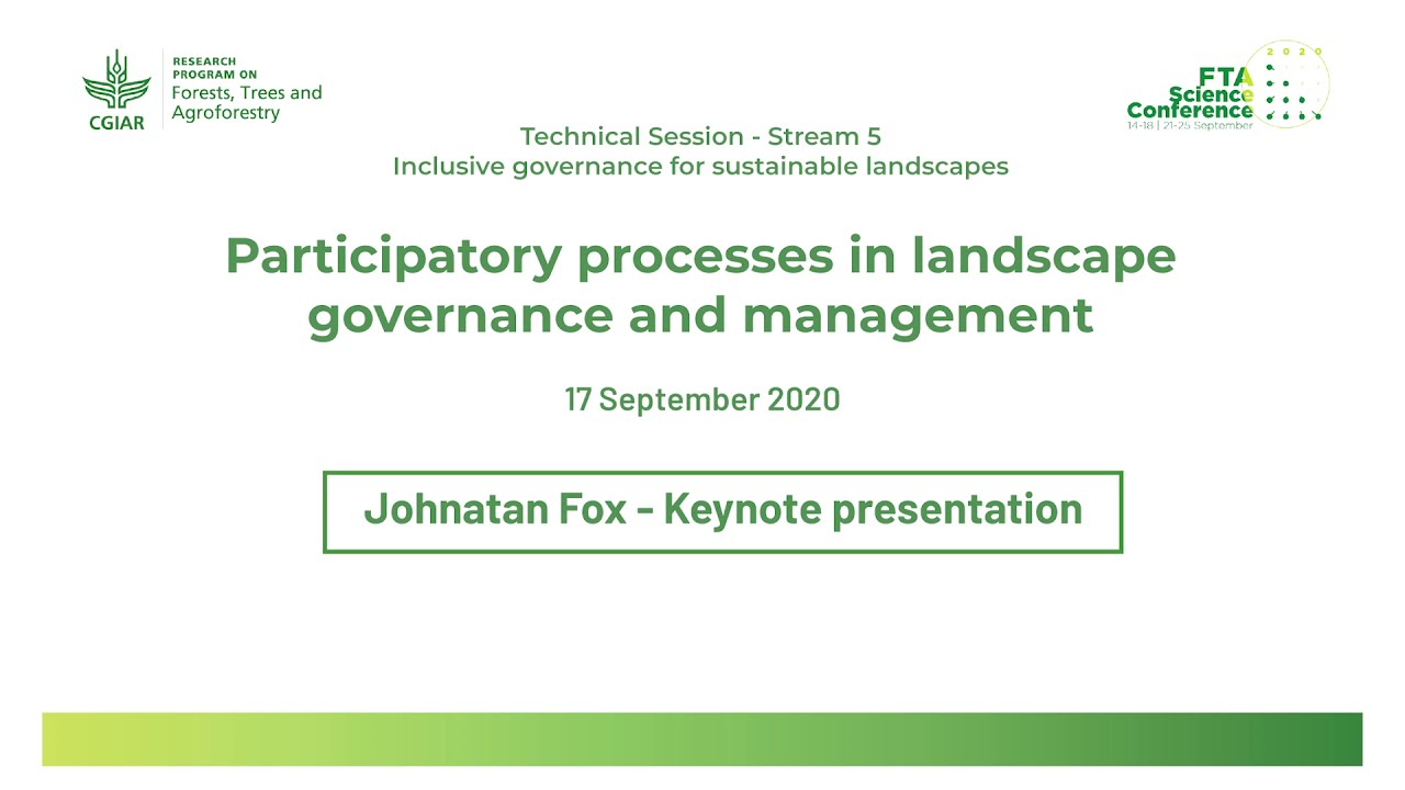 FTA 2020 Science Conference - Jonathan Fox , 17 September - Keynote speech