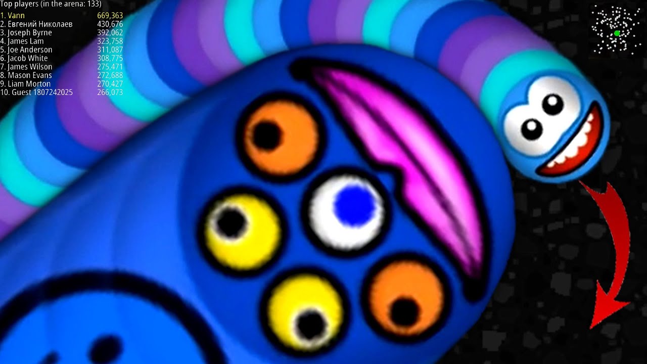 WormsZone.io Biggest Slither Snake World Record Top 01 Epic Worms Zoneio Gameplay # 125