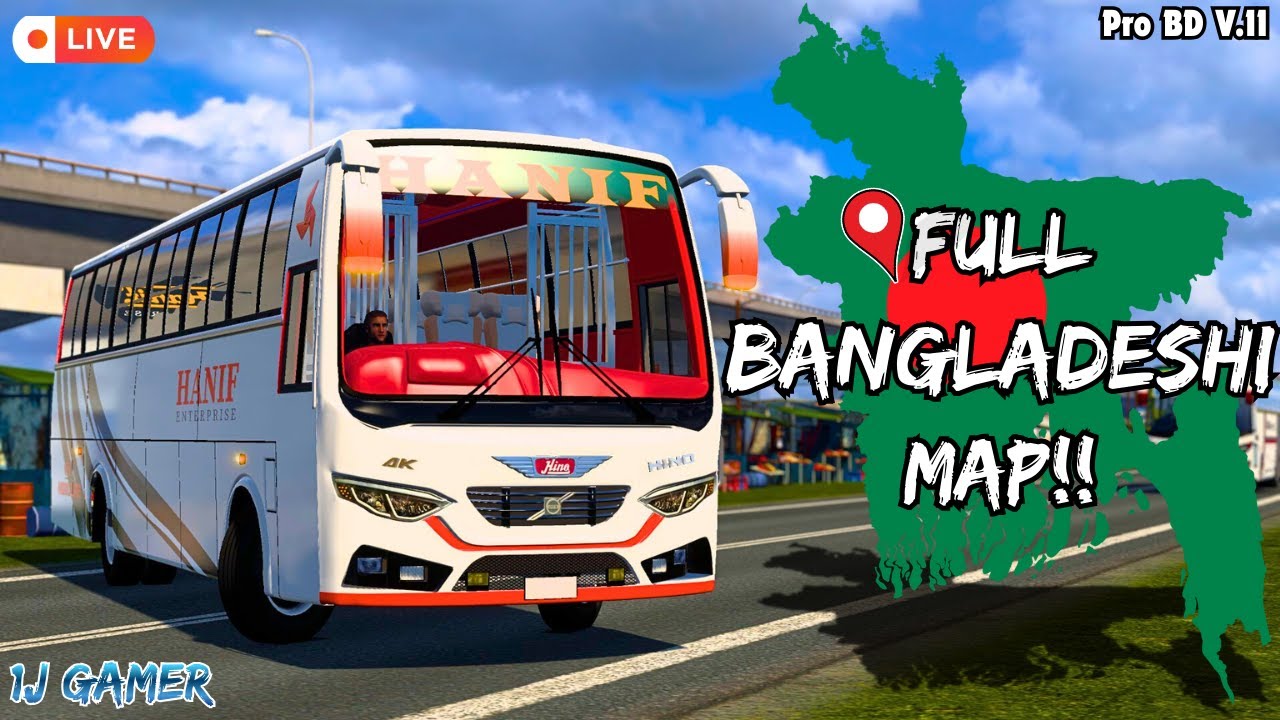 ভলভো হানিফ নিয়ে টেকনাফ থেকে কক্সবাজার | Hanif Volvo | BD Bus Mod | ProBD V11 | 1J Gamer