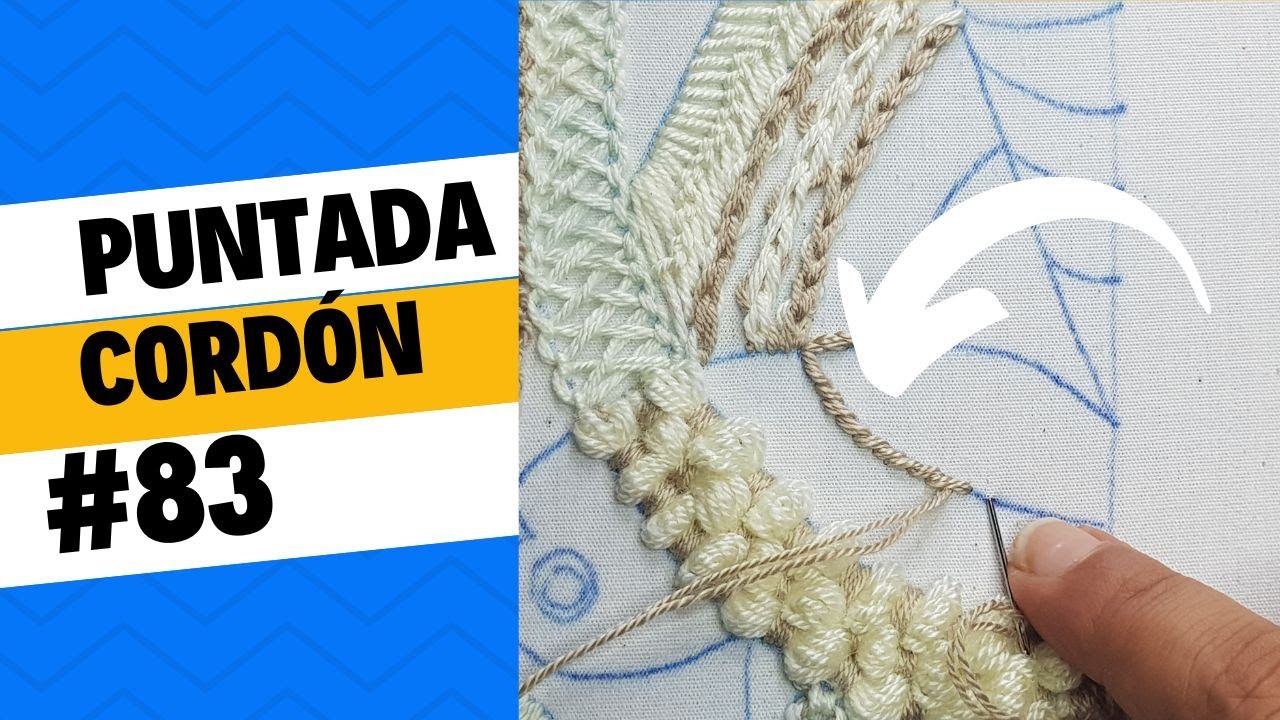 Tutorial de bordado: Puntada para bordar de Cordón en detalle