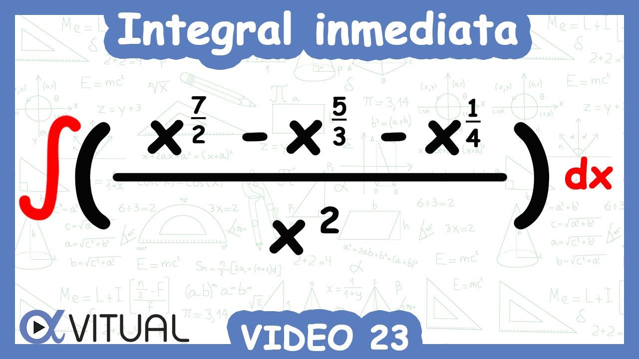 Integral inmediata ejemplo 23 | Cálculo integral - Vitual