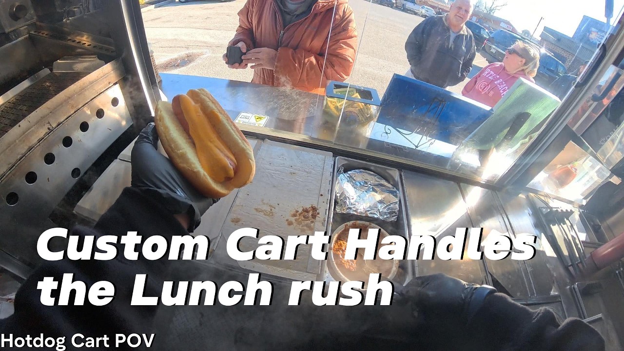 POV : Custom Hotdog Cart vs Lunch Rush!