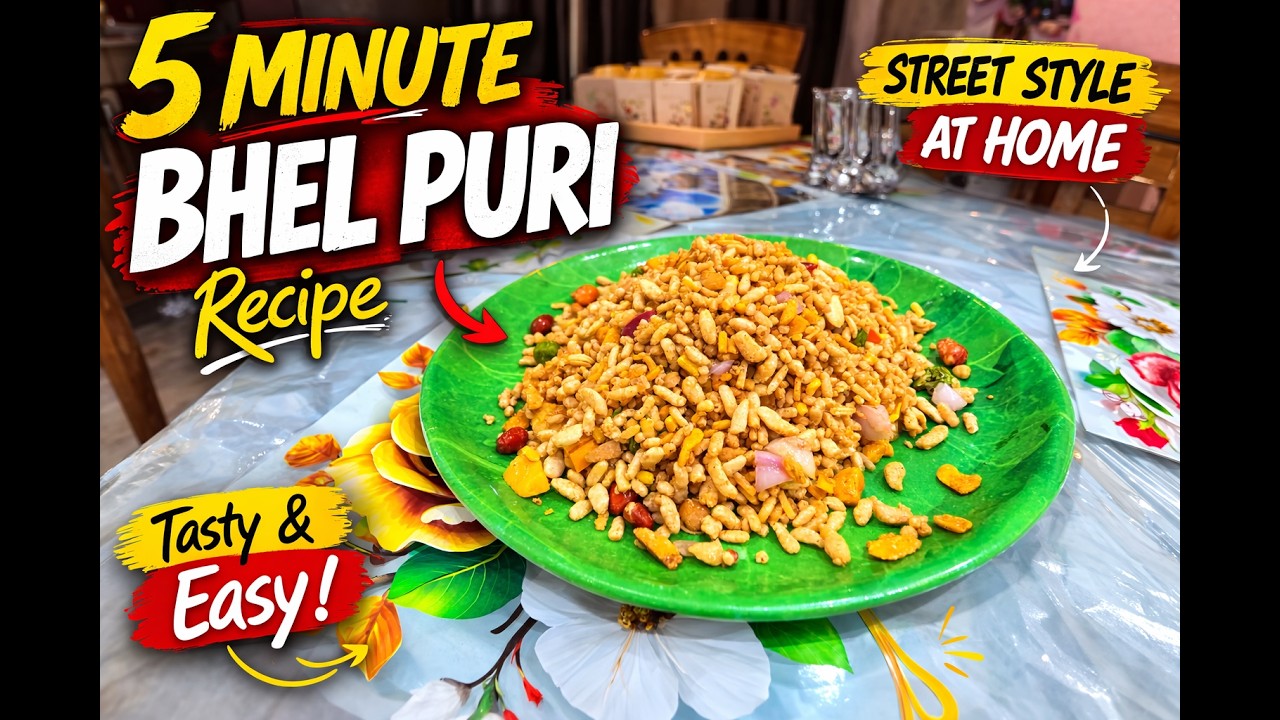 5 Minute Bhel Puri Recipe | Homemade Indian Street Food