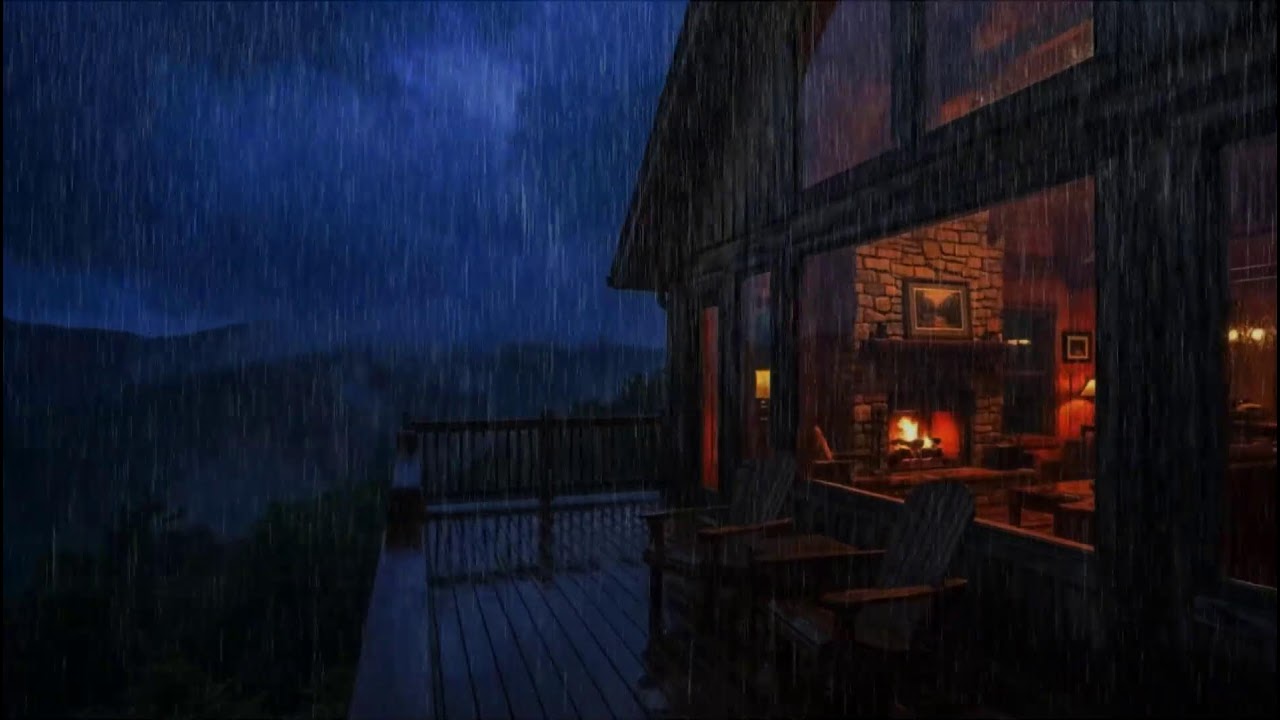 99% Can’t Stay Awake During This ⛈️ Mountain Cabin Rain + Soft Instrumental for Deep Sleep & Stress