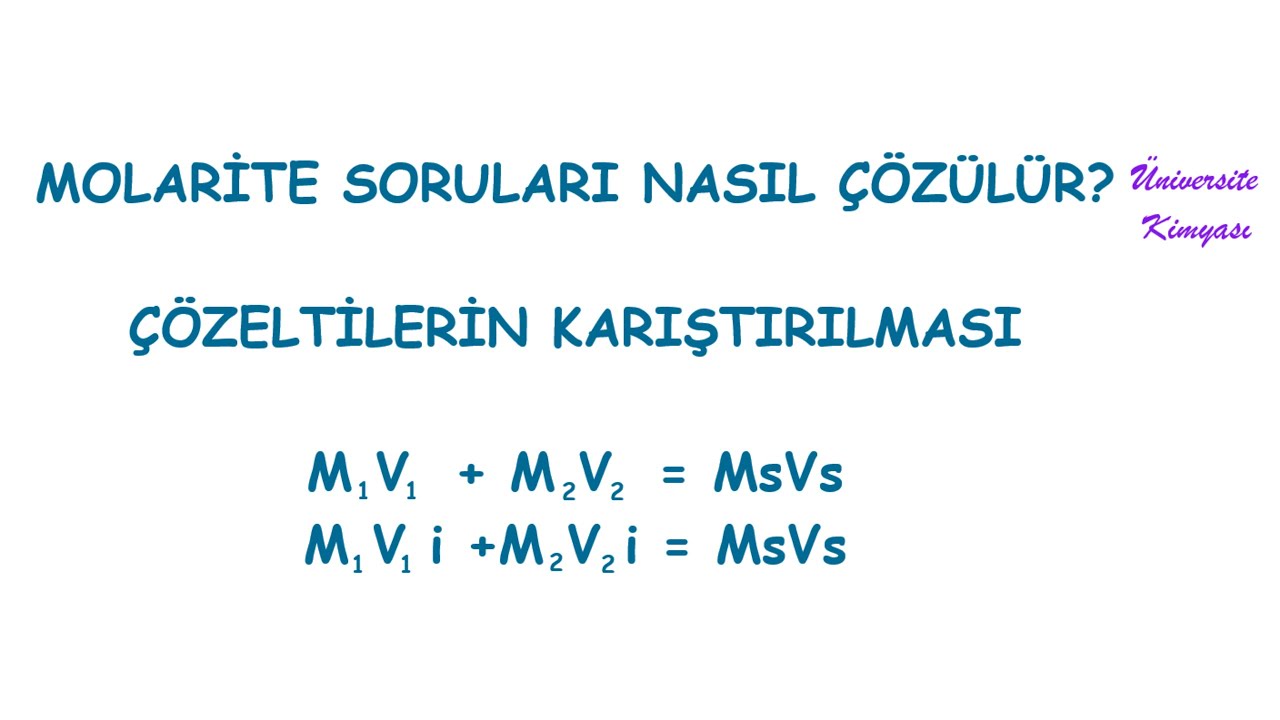 GENEL KİMYA | MOLARİTE SORULARI NASIL ÇÖZÜLÜR? 4
