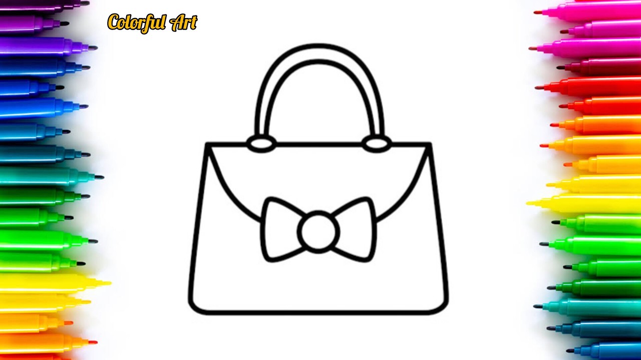 How to Draw a Cute Handbag Step by Step | Colorful Bag Drawing | Draw And Paint Easy