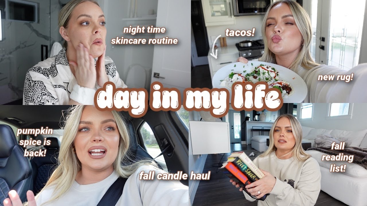 FALL VLOG 🍂 night skincare routine, fall book recs, new rug, candle haul, & pumpkin spice is back!!