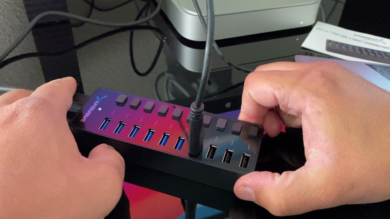 Sabrent 10-Port USB 3.0 Hub speed test!