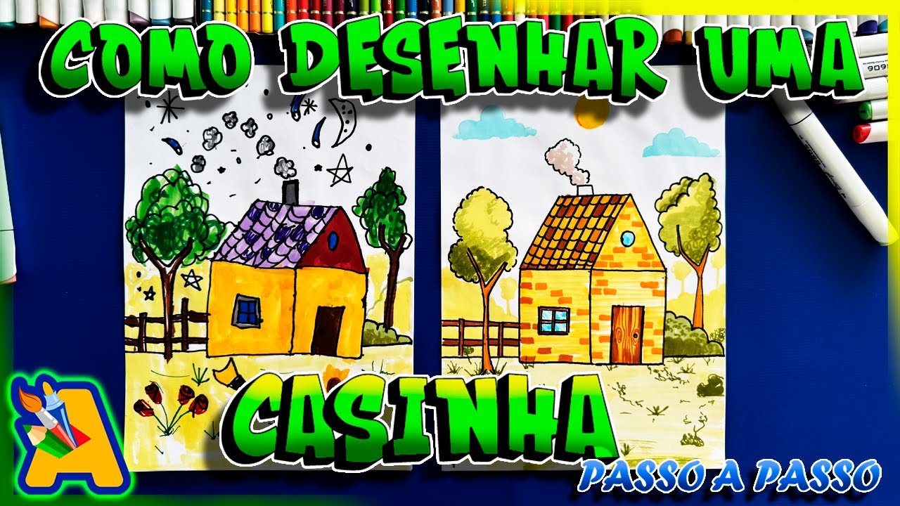 COMO DESENHAR UMA CASINHA PASSO A PASSO