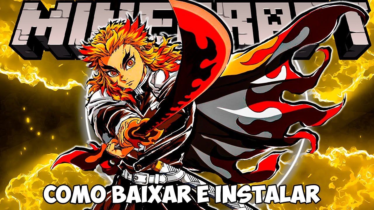 COMO BAIXAR E INSTALAR ADDON DEMON SLAYER JAPONESA   NO MINECRAFT PE NO CELULAR !!