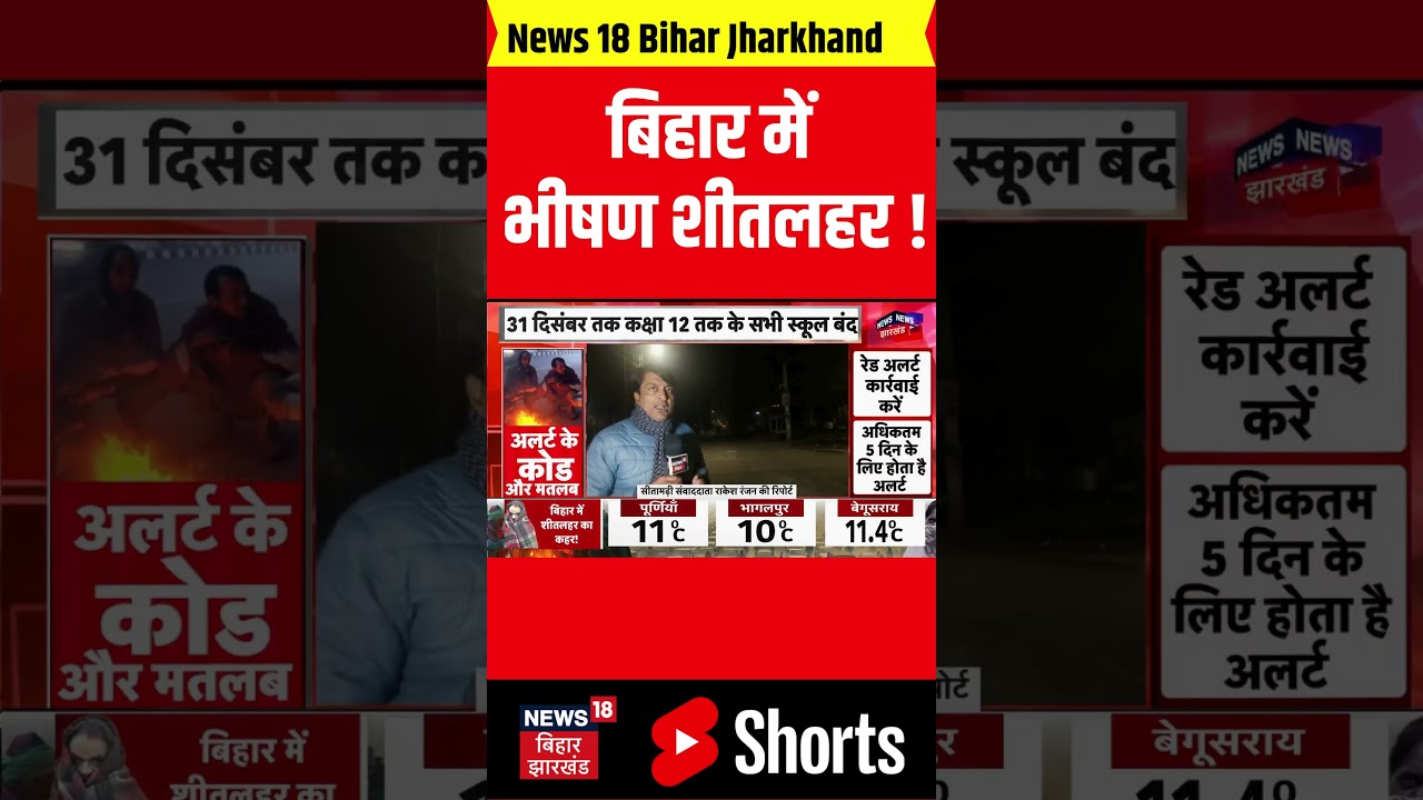 Bihar Weather Update :बिहार में भीषण शीतलहर ! | IMD Alert | Patna Weather | Cold | News18