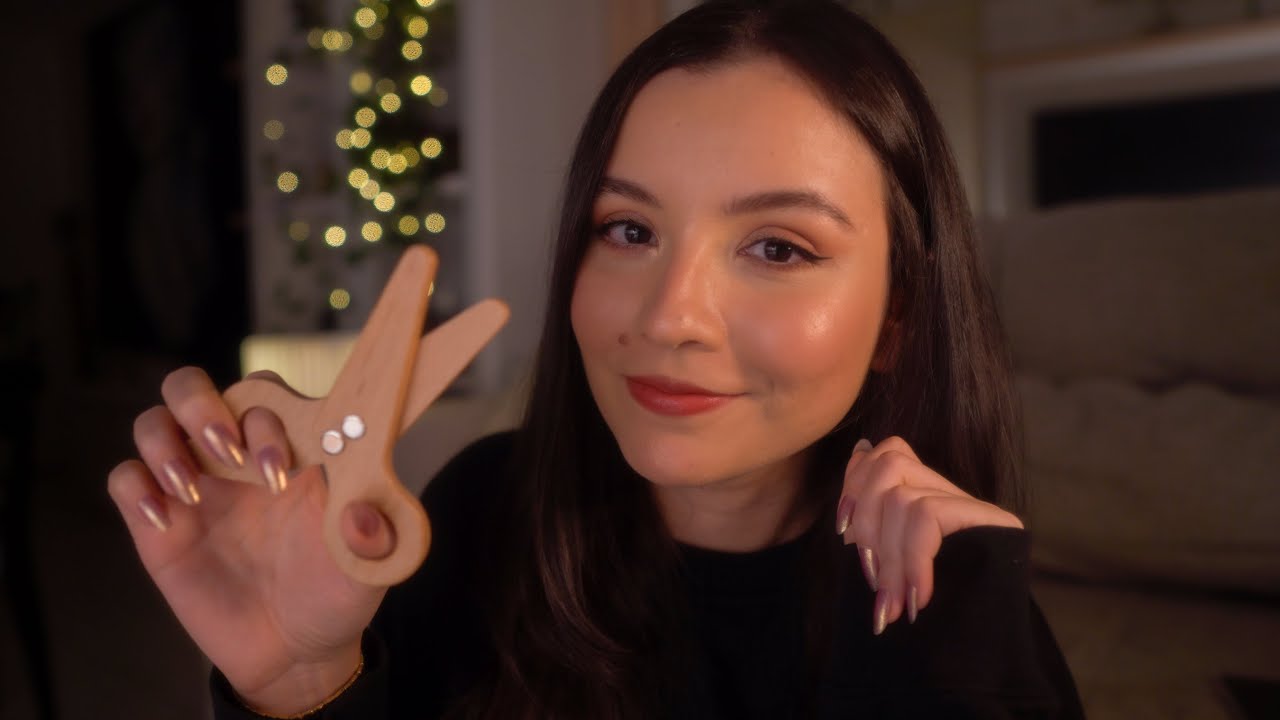ASMR ✿ para relaxar profundamente e dormir (plucking, hand sounds, tesoura de madeira)