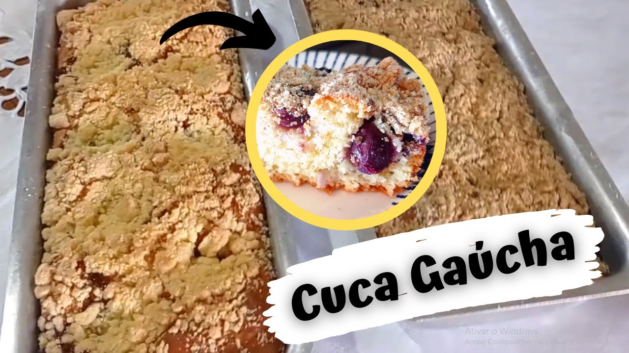 CUCA GA&Uacute;CHA - receita de cuca alem&atilde; f&aacute;cil - Fa&ccedil;a e venda!