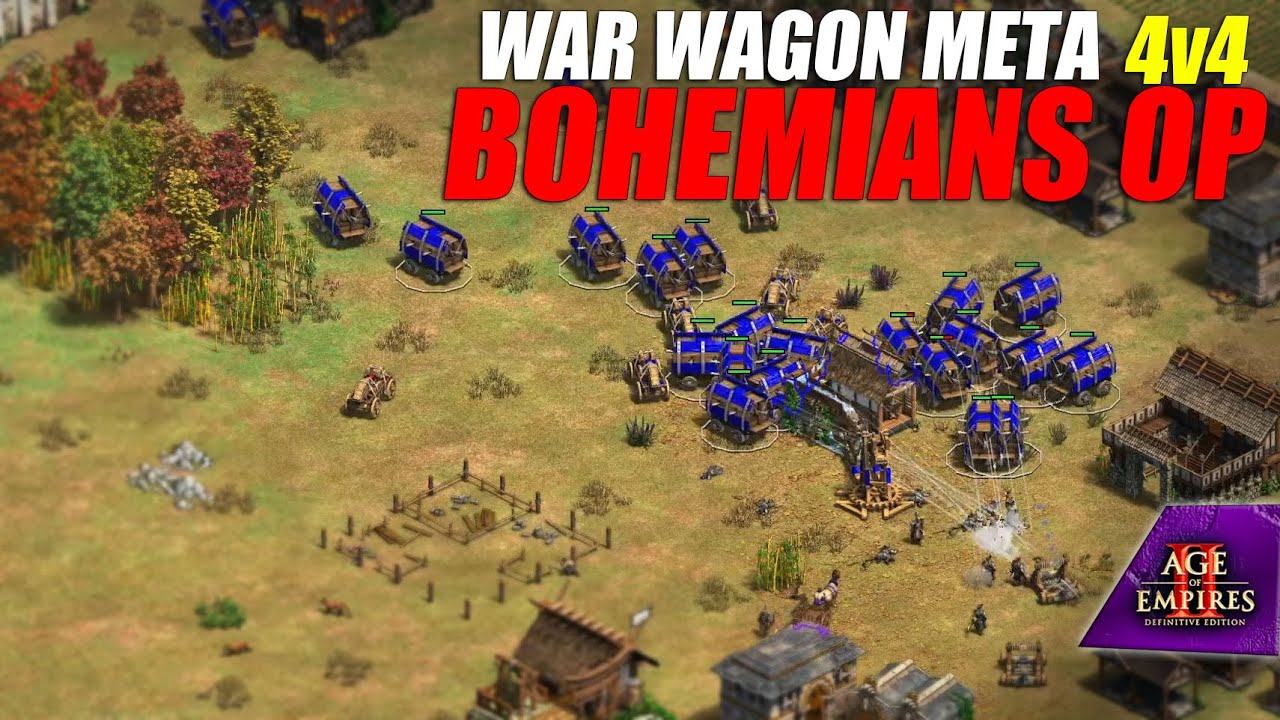 Unstoppable War Wagons Bohemians Cavalry Push 4v4 AoE2