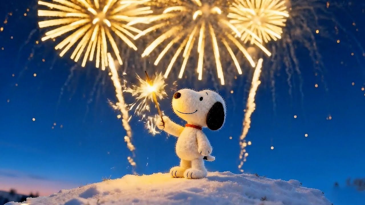 🎇 Snoopy’s Happy New Year Night ✨ Cozy Jazz Lofi for Study & Chill 🎶 Soft Lofi Beats to Relax