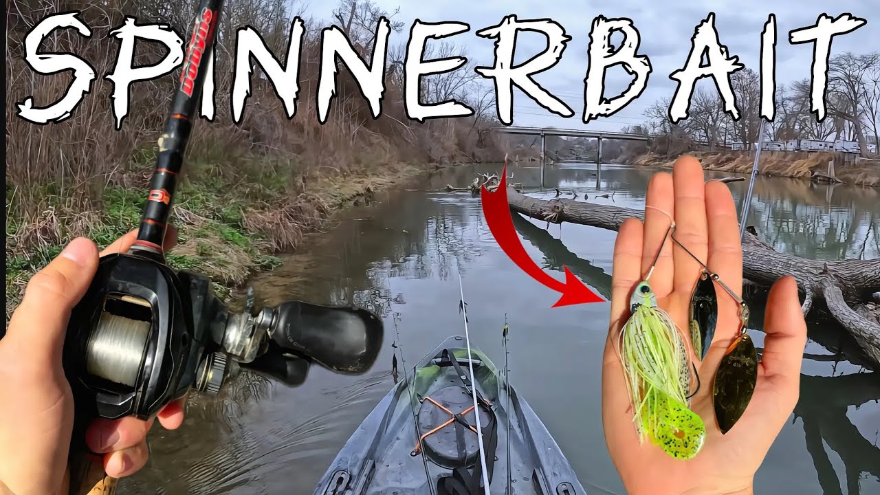 I Got on a CRAZY SPINNERBAIT Bite - Kayak River Fishing 