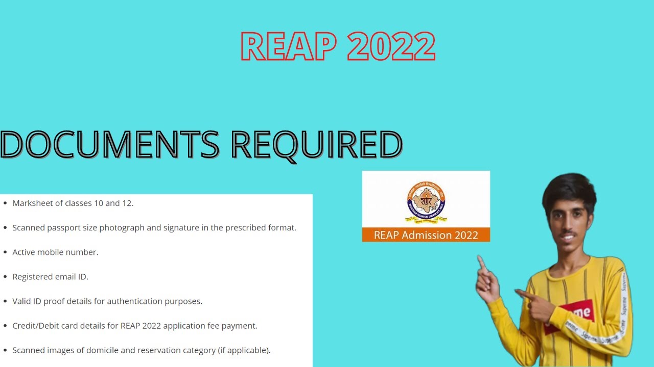 REAP 2022 ||DOCUMENTS REQUIRED FOR REAP 2022 || FORM FILLING ||SAMPLE FORMATS ||