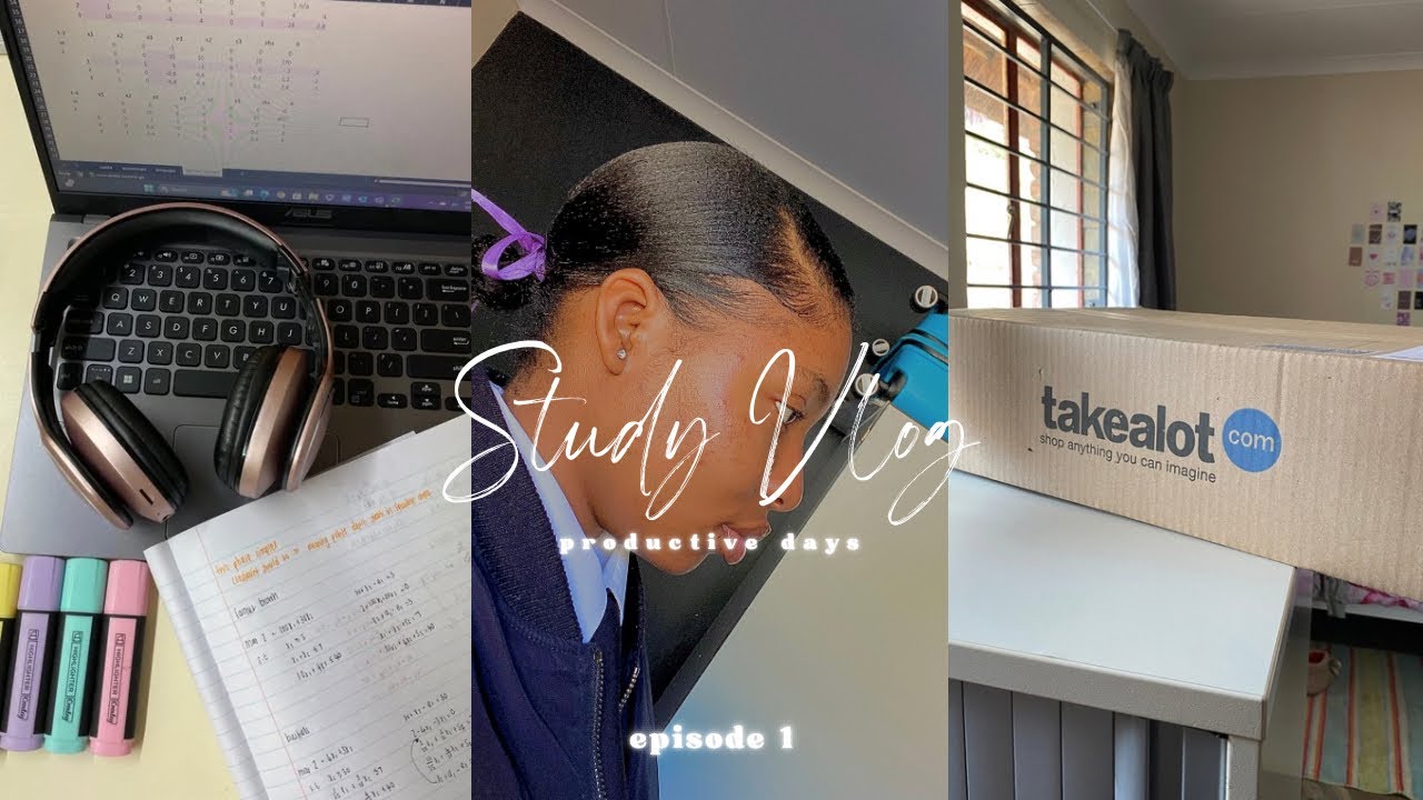 Study Vlog 🎀🎧🤍 [ studying, wholesome moments, biggest kota, takealot unboxing]