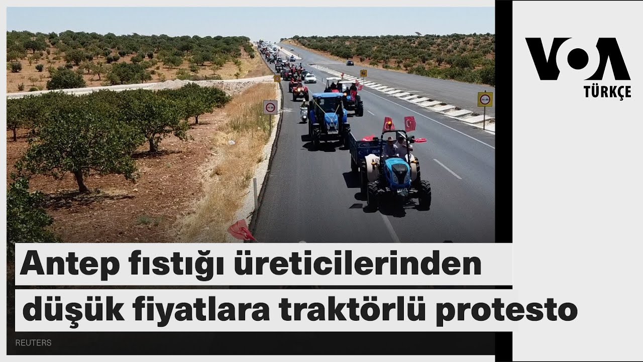 Antep fıstığı üreticilerinden düşük fiyatlara traktörlü protesto| VOA Türkçe