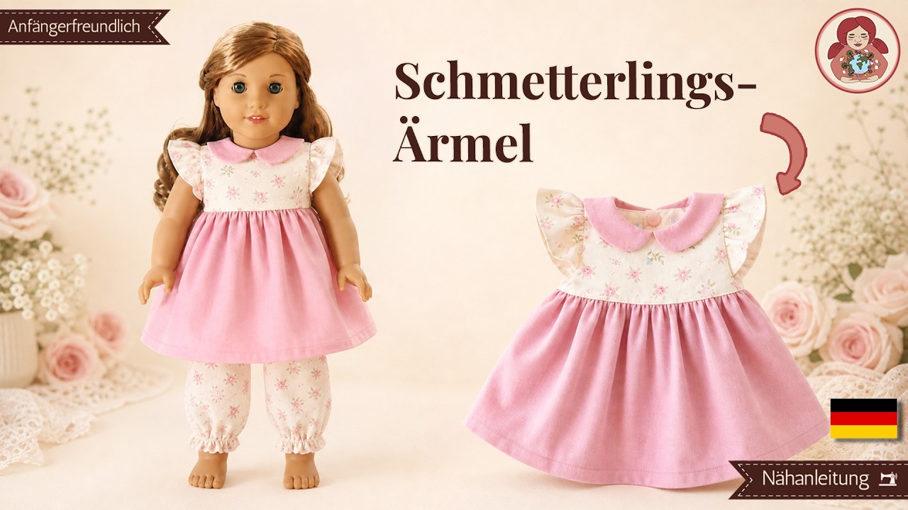 DIY | Puppenkleid Oberteil mit Flatterärmelchen selber nähen • Sami Doll Tutorials