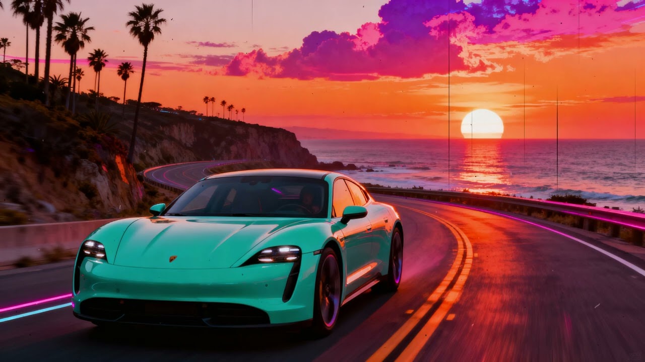Coastal Sunsett Run｜Synthwave Female Vocals Late Night｜Synthpop • Retrowave