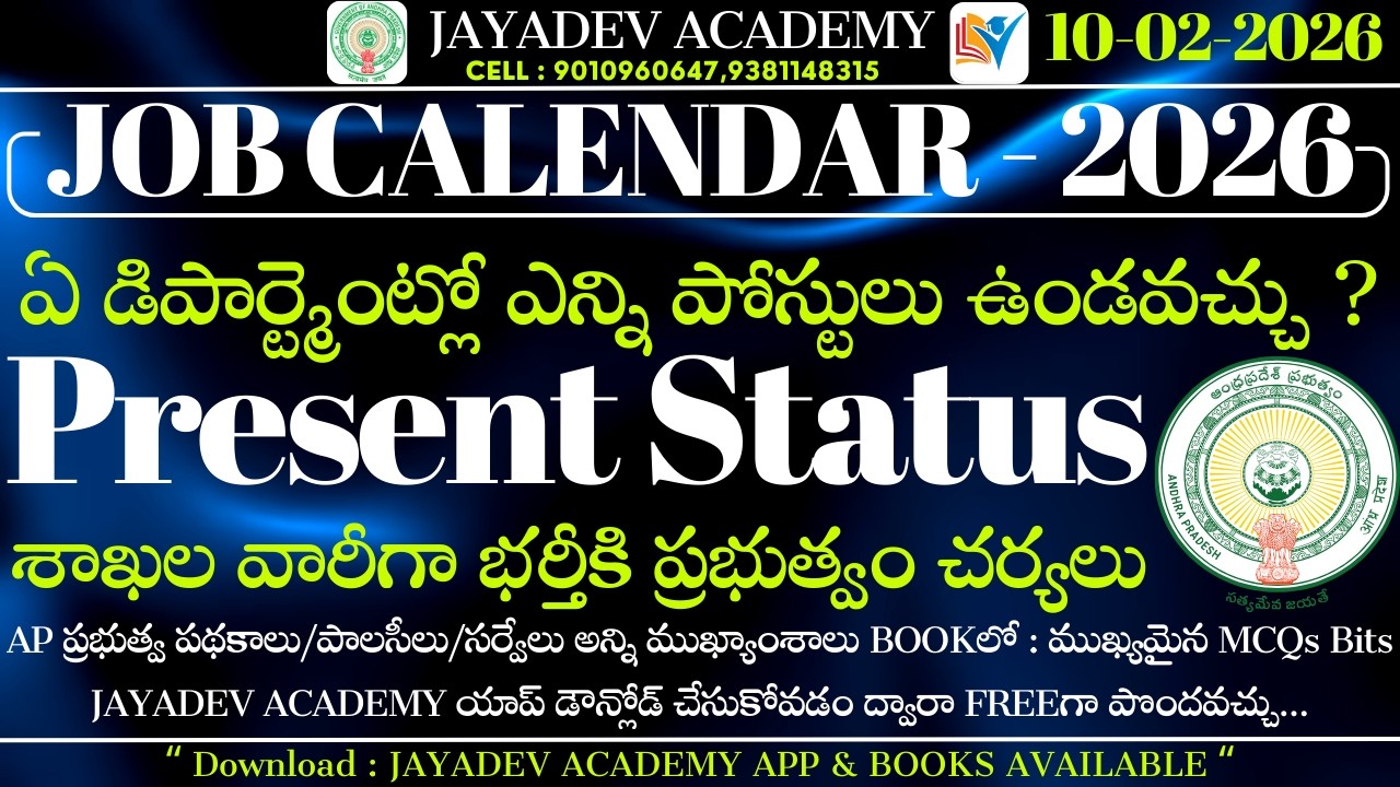 AP JOB CALENDAR 2026 | Present Status | All Vacancies Lists | Job Calendar Released to Ugadi|#apgovt