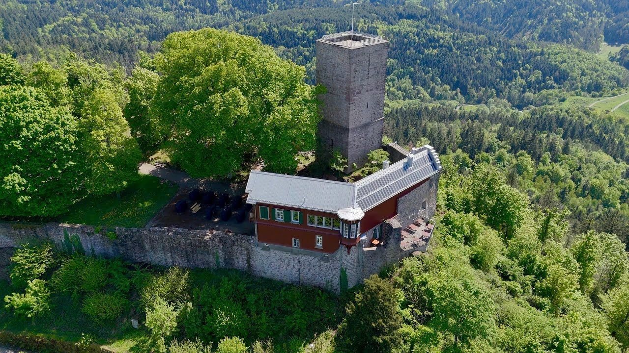 🇩🇪Yburg Baden-Baden von oben 4K Video