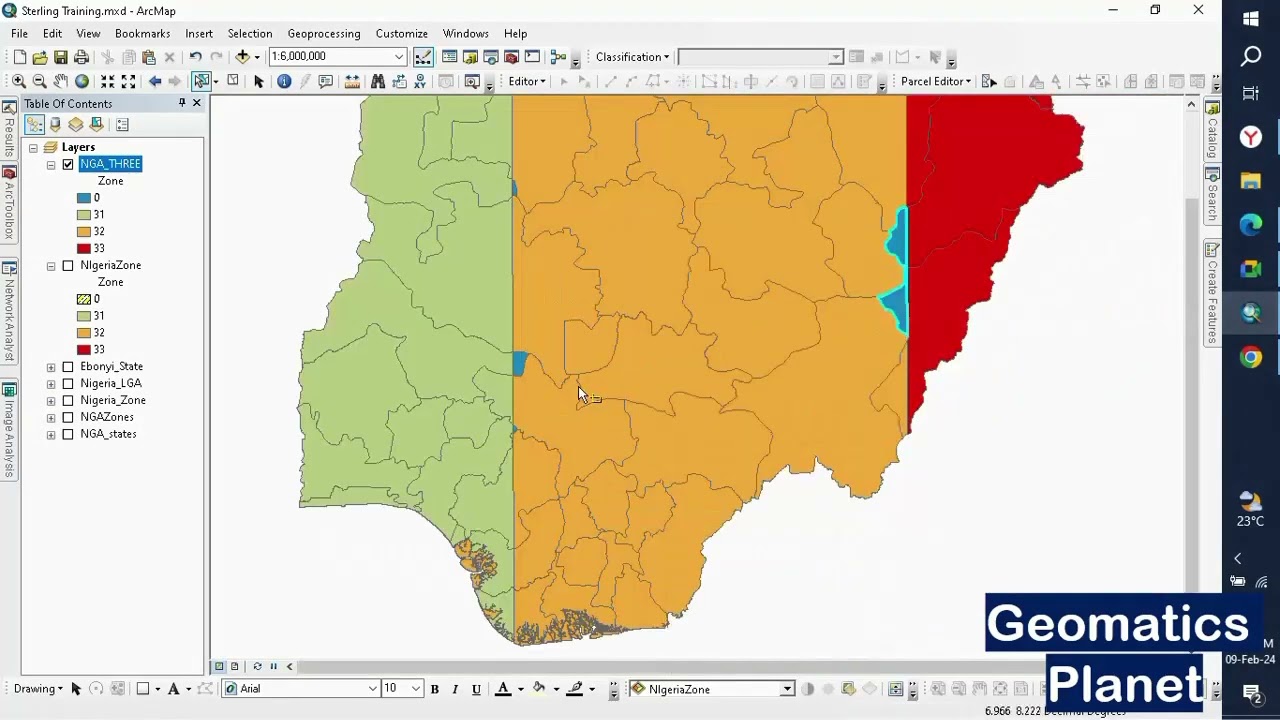 Nigeria UTM Zones Map using ArcGIS (ArcMap)