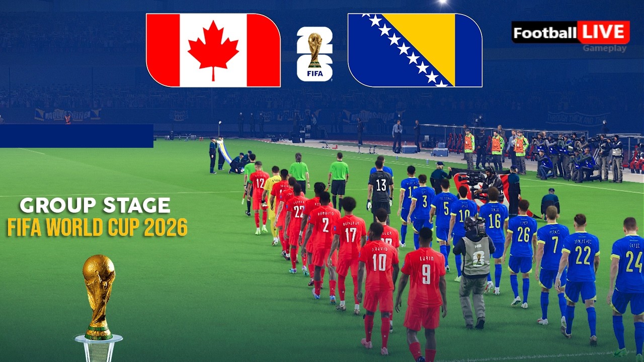 CANADA vs BOSNIA - FIFA World Cup 2026 Group Stage | Full Match All Goals | Simulation PES