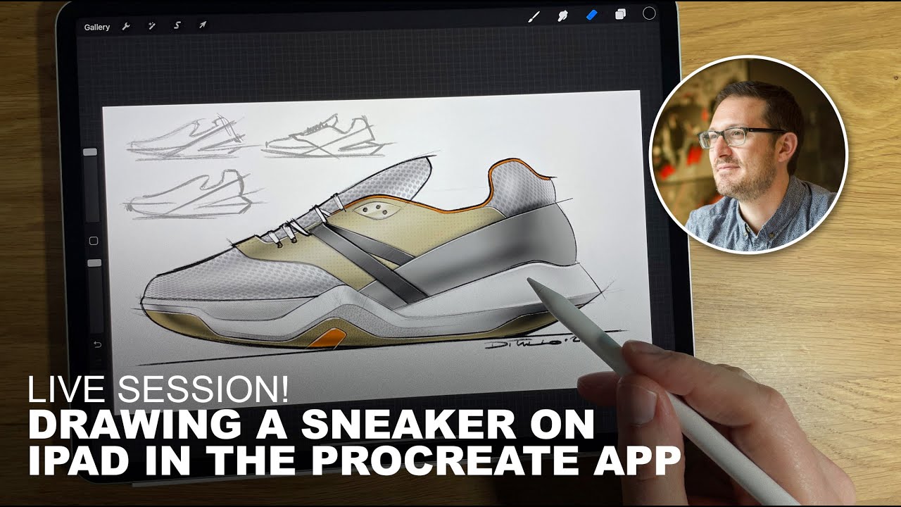 How to sketch a sneaker on iPad Pro using the Procreate App ✍️