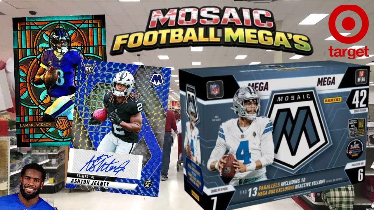 2025 Mosaic Football Mega Box - Chasing Stained Glass Cards