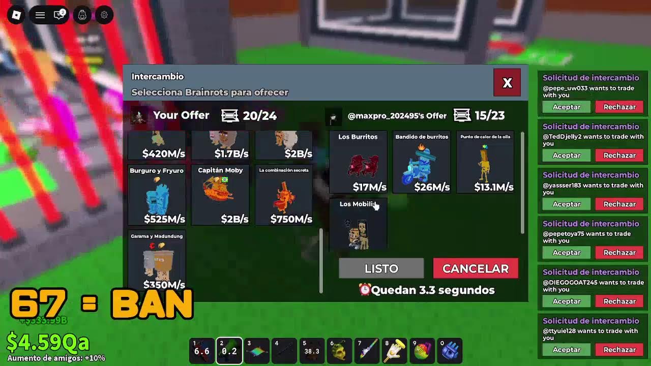 trades steal a brainrot no pvp