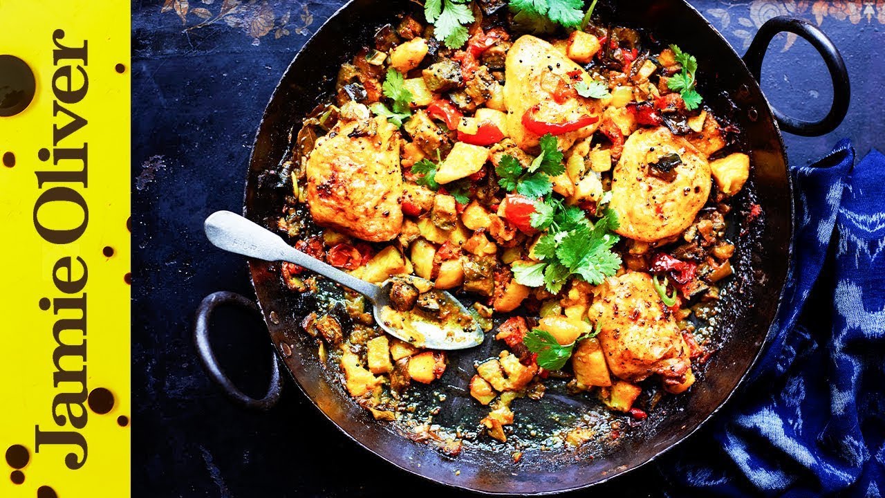 Tray-Baked Chicken with Spiced Indian Potatoes | Jamie Oliver