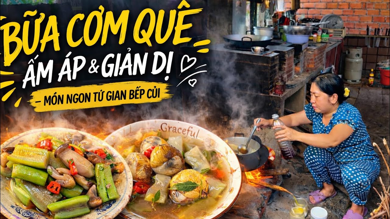 Chị Bảy Ra Tay Nấu Bầu Hột Vịt Lộn | Mướp X&agrave;o Nấm D&acirc;n D&atilde; | MienTayVT