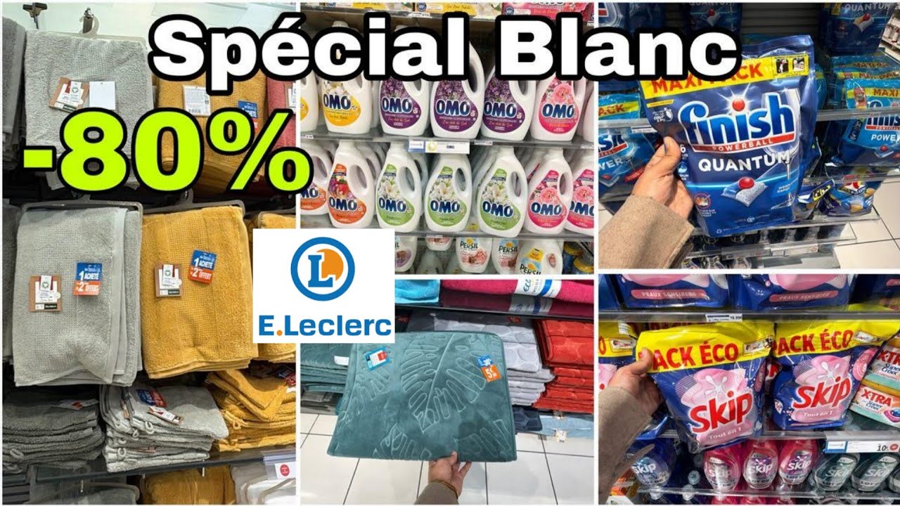 😱E.LECLERC -80% PROMO SPÉCIAL BLANC #lessive #catalogueblanc #promoblanc  #promoe.leclerc #promo