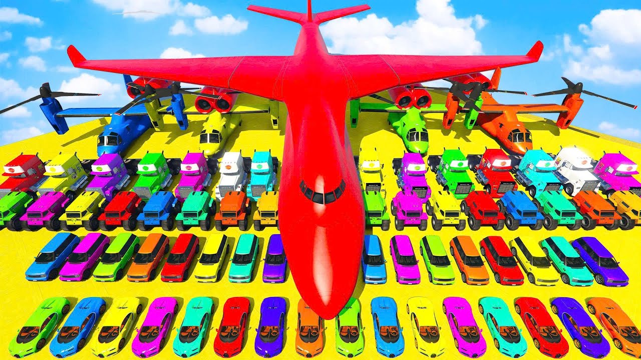 GTA V Mods Stunt Car Racing Challenge By SPIDERMAN With Amazing Super Car Motocycle Boat AirCraft