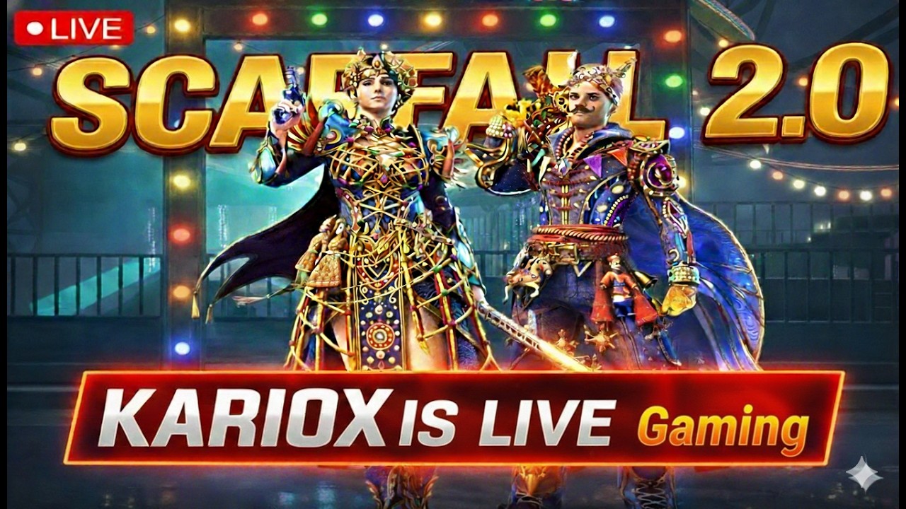 🔴 Scarfall 2.0 LIVE RANK PUSH TO SAMRAT🥶AND EXCLUSIVE GIVEAWAY I KARIOX IS LIVE🎮#scarfall