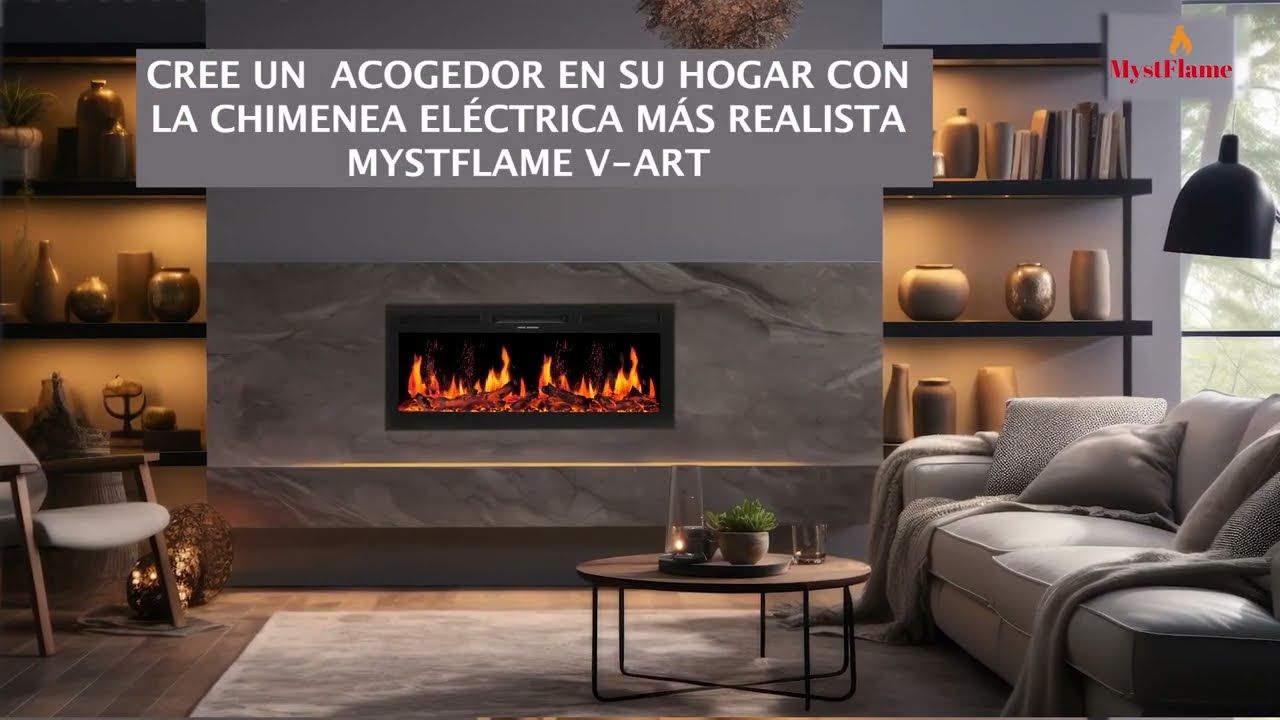 Mystflame V Art 5D Chimenea Eléctrica de Pared. Las chimeneas eléctricas más realistas