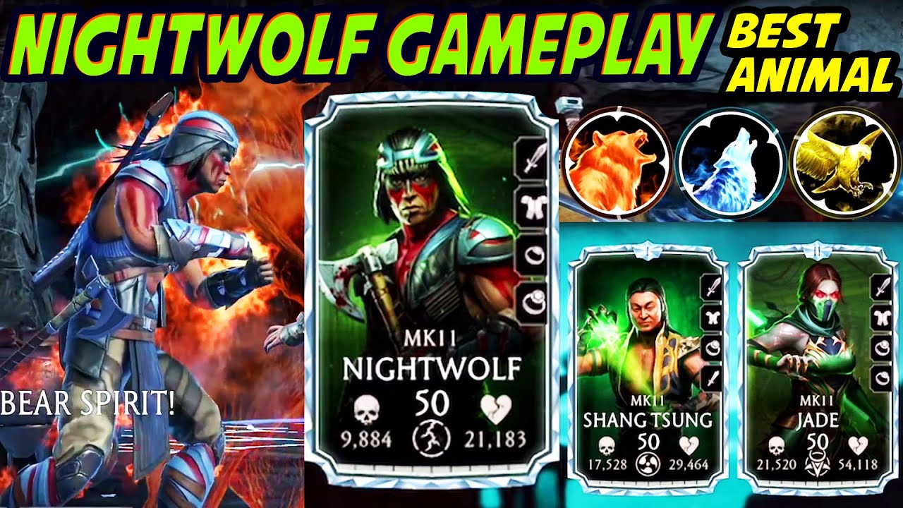 MK Mobile. Nightwolf Gameplay and Review. Which Spirit Animal is BEST?