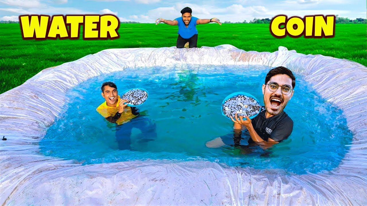 Underwater Coin Pickup Challenge   Looser Will Take Laughing Gas😂🤣