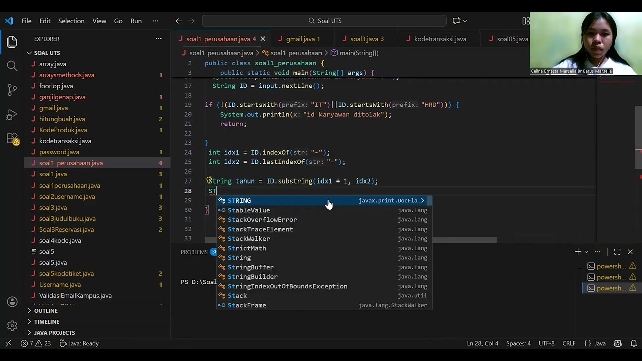 study kasus java method string
