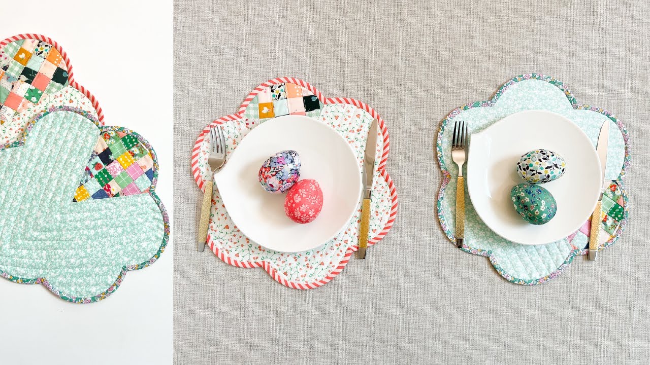 How to sew a Flower Placemat | Beginner friendly quilt | Spring Patchwork Placemat