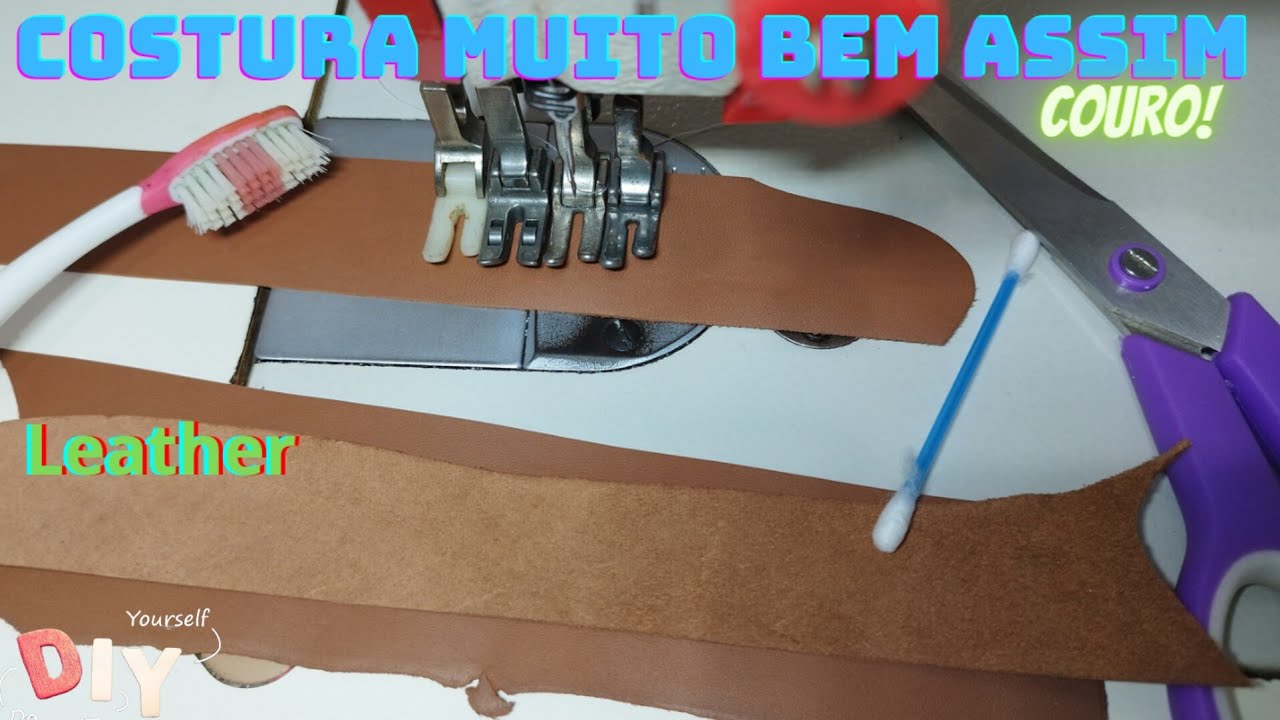 COSTURA COURO E SINTÉTICO NA MÁQUINA RETA USANDO ESSA DICA