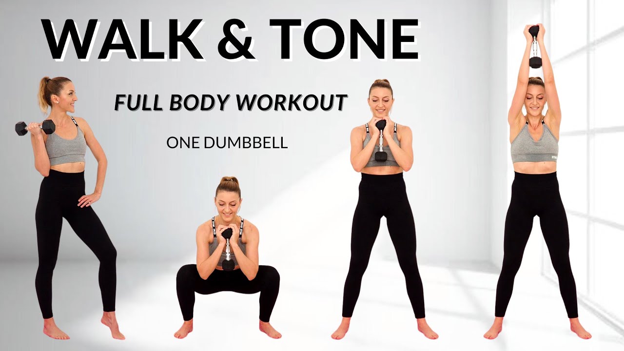 🔥38 Min WALK & TONE Workout🔥Burn Fat & Build Muscle🔥Full Body Compound Moves🔥ONE DUMBBELL WORKOUT🔥