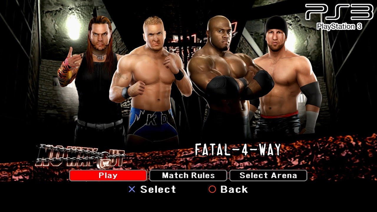 WWE SVR 2008 PS3 - Kenny Dykstra VS Bobby Lashley VS Jeff Hardy VS Gregory Helms - Fatal 4-Way