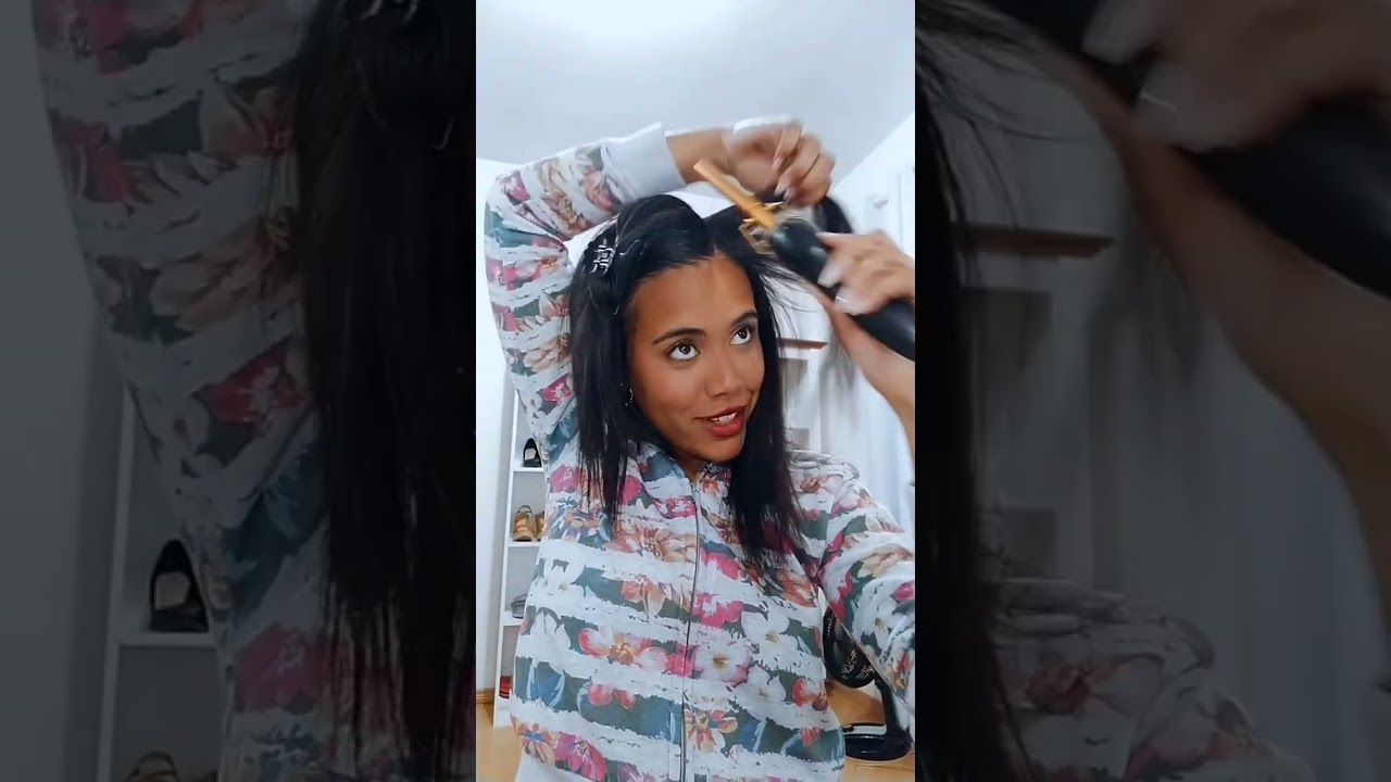 Pente de Ferro Elétrico Shopee - testei, cabelo crespo, será que alisou?? 🤔