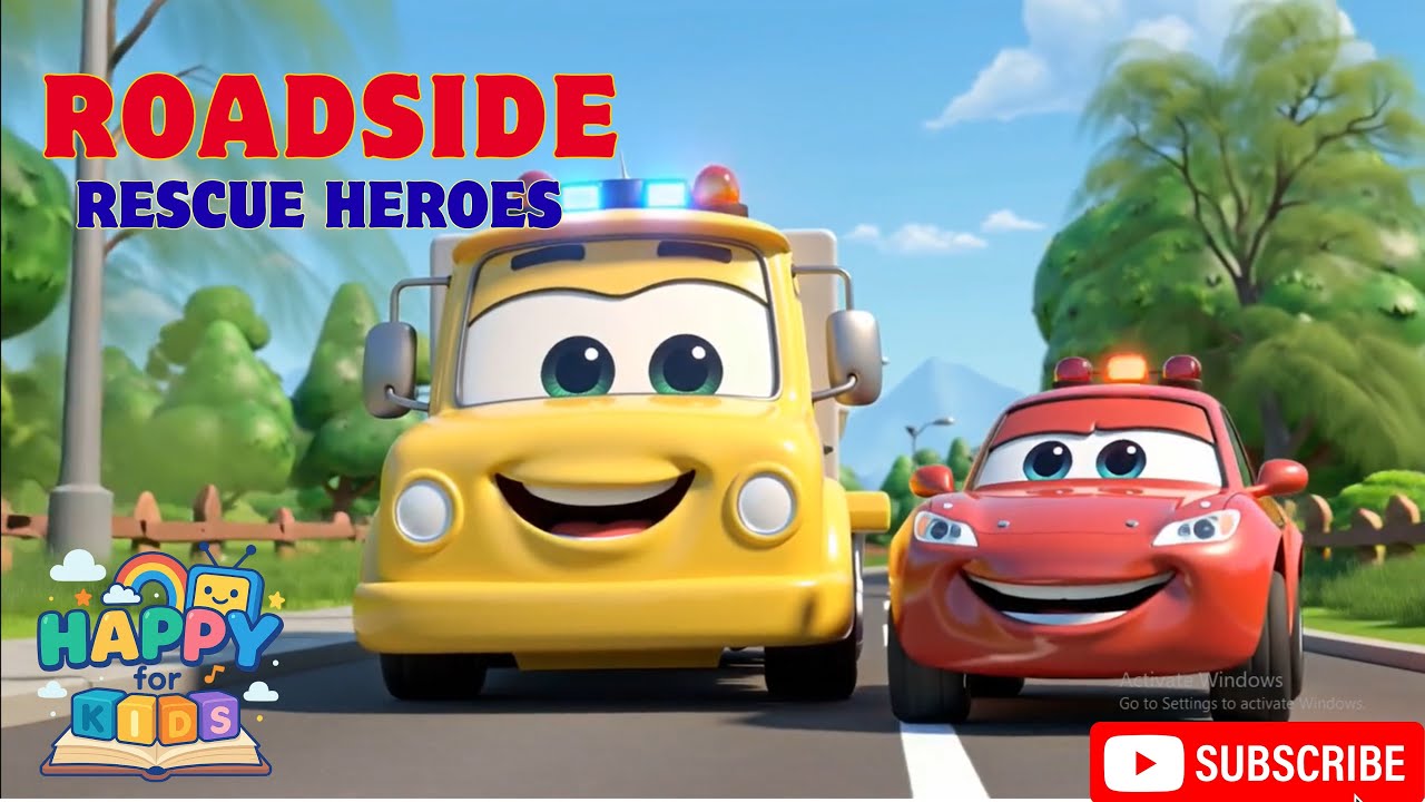 Tow Truck Rescue Heroes  | Road Safety Song & Story for Kids | Happy TV