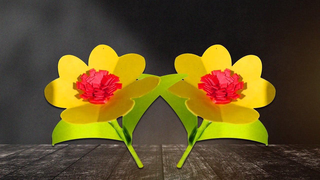 How to make Realistic, Easy paper  Paper flower DIY  flower making 05